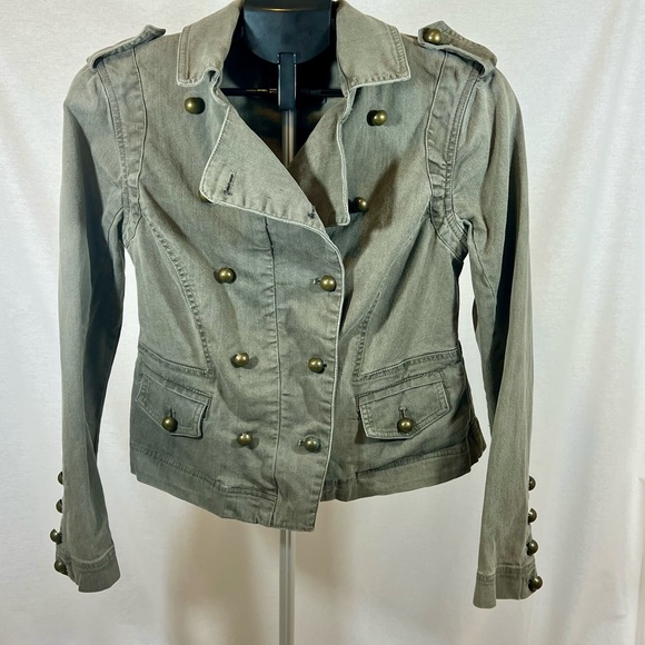 bebe Jackets & Blazers - Double Breasted Military Style Denim Jacket made by BeBe